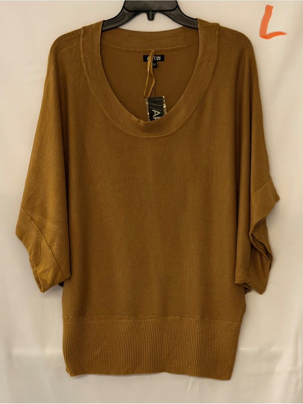 Apt. 9 Mustard Brown Short Dolman Sleeve Knit Top